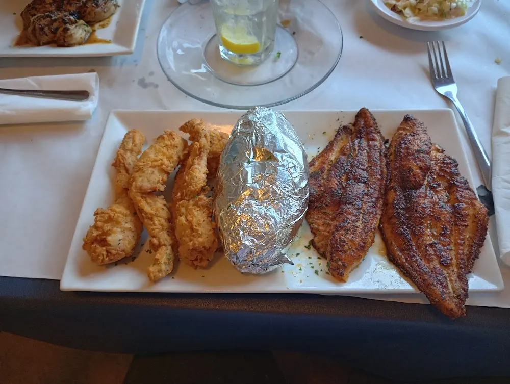 Fried Frog Legs Blackened Catfish Baked Potato